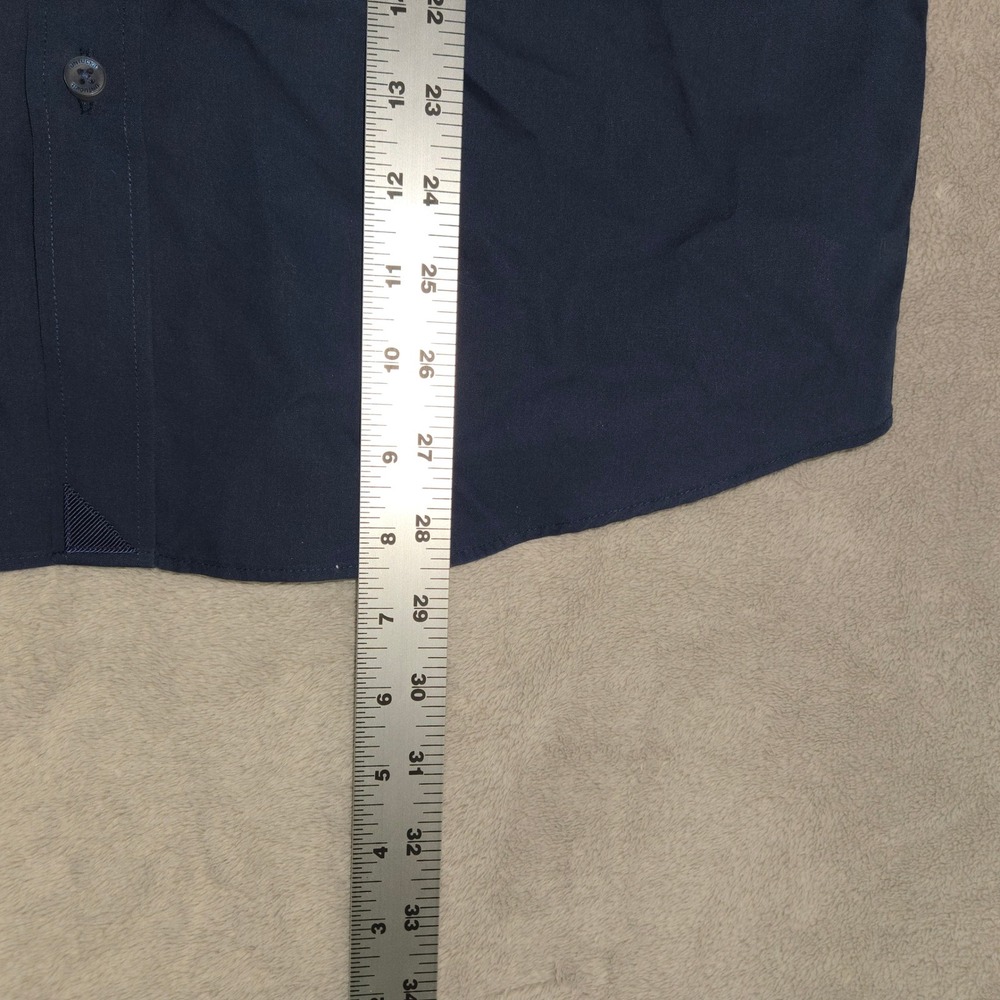 UNTUCKit Castello-WF Slim Fit Wrinkle Free Navy Blue Button Down Shirt Mens M - Picture 6 of 8